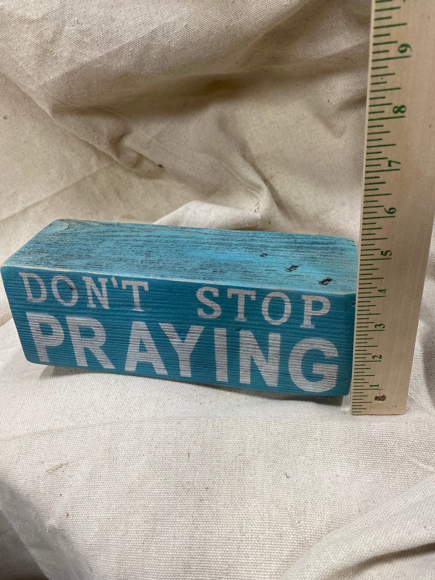 Don’t Stop Praying Block (vintage Teal)