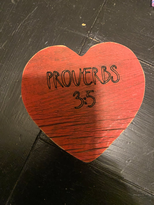 Proverbs 3:5 Heart 4.5”x4.5”