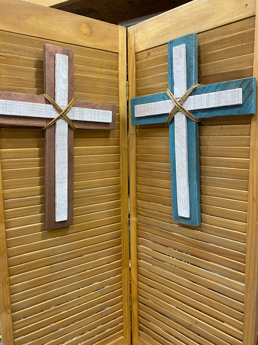 (CUSTOM MADE TO ORDER) 21” Oak Rustic Cross (Wall)