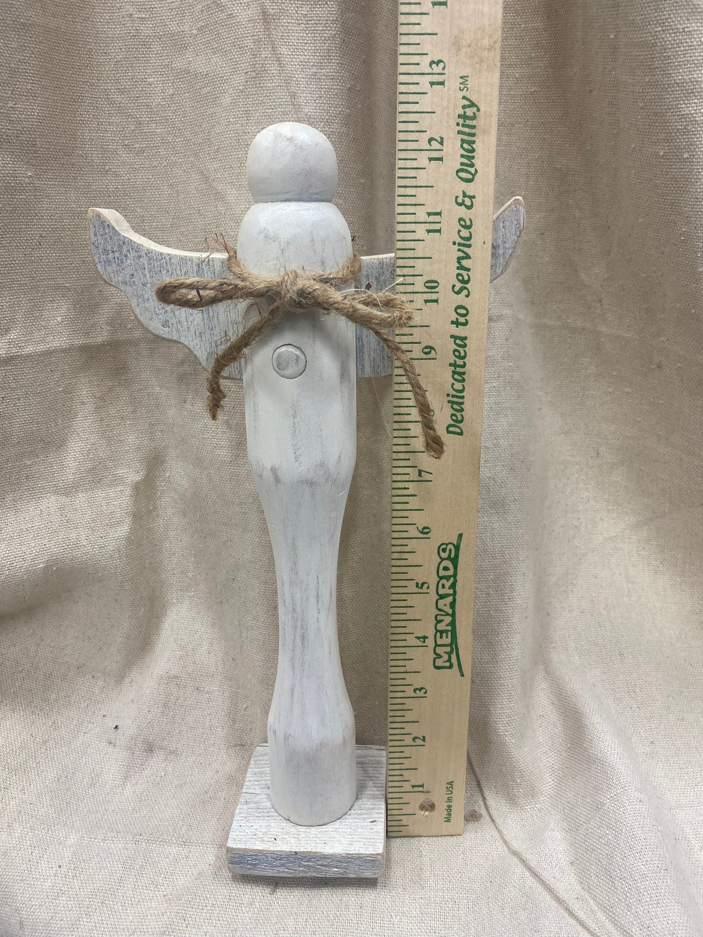 12” Rustic White Wood Wing Angel